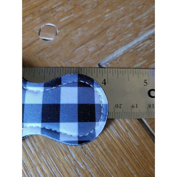 NEW White & Black Buffalo Plaid Neoprene Chapstick Holder Key Chain and chapstic - Picture 3 of 3